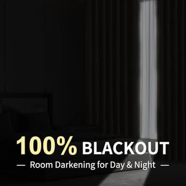 CUCRAF Linen 100% Blackout Curtains 96 Inch Length 2 Panels Set, Back Tab and Rod Pocket Curtain for Living Room Bedroom, Room Darkening Window Drapes Thermal Insulated, (52x96 inch, Light Grey - Image 3