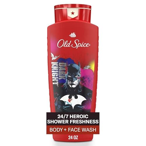 Old Spice Body Wash for Men, Batman: Dark Night, 3X Defense, 24/7 Shower Fresh with Lasting Scent, Cleansing 2-in-1 Body & Face Wash, Smell Like a Hero, Black Cherry and Nightfall Scent, 24 oz - Image 1