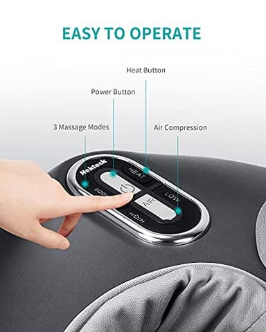 Nekteck Shiatsu Foot Massager with Heat, FSA Eligible Deep Kneading Therapy Air Compression, HSA Feet Massage Improve Blood Circulation Foot Wellness Soothing Pain Relief, Relax for Home Office Use - Image 3