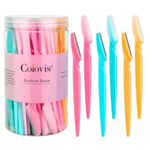 66 Eyebrow Razor and Face Razor for Women and Men, Eyebrow Hair Trimmer and Shaver with Protective Cover,Safe and Newbie Friendly - Image 1