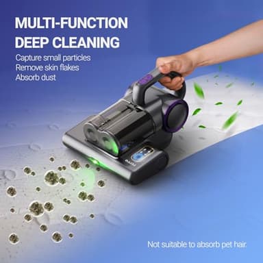 FEPPO Mattress Vacuum Cleaner, 16Kpa Bed Vacuum Cleaner with 253.7nm UV-C Light, 140°F Heat, HEPA Filter & Ultrasonic, Versatile Handheld Vacuums for Bed, Sofa, Couch, Crib(Corded, 500W) - Image 6