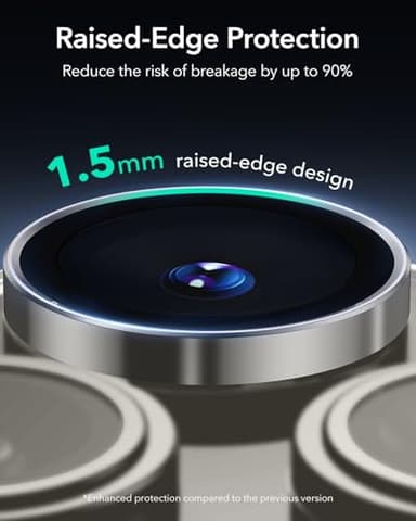 ESR for iPhone 17 Pro Max/17 Pro/16 Pro Max/16 Pro/15 Pro Max/15 Pro/14 Pro Max/14 Pro Camera Lens Protector, Ultra-tough HD Individual Lens Protectors, Ultra-thin Tempered Glass, 1 Pack, Titanium - Image 3