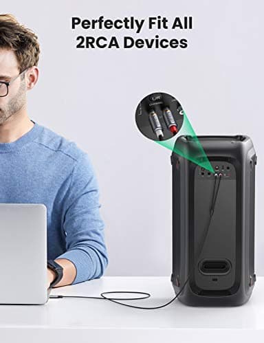 UGREEN USB C to RCA Audio Cable Type C to 2RCA Male Jack Plug Adapter Car Auxiliary Stereo Speaker Amp Cord Compatible with iPhone 17 16 Pro Max/16 Pro/16 Plus, iPad Pro, Galaxy S25, Pixel 10 Pro, 5FT - Image 2