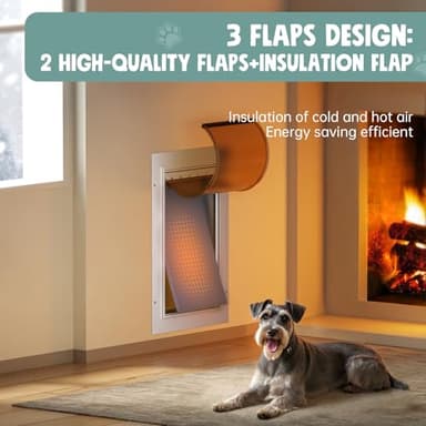 PETCOMING 3-Flap Dog Door, All Aluminum Alloy Large Doggy Doggie Door for Wall, Telescoping Tunnel, Heavy Duty Pet Door for Dogs, Insulation Layer, 2 Magnetic Flaps, Closing Panel, Pets Up to 110 LB - Image 5