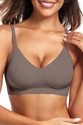 Vertvie Womens Seamless Bra No Underwire Comfort Push Up Bras Buttery Soft Wireless Bralette Full Coverage Sport Everyday Bra(Grey,Medium) - Image 1