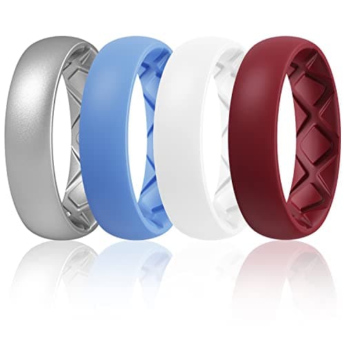 Egnaro Women's Rings Enhancers, 6mm Wide, 2mm Thick, Silicone Wedding Rubber Band with Half Size, Inner Arc Ergonomic Breathable Design - Image 1
