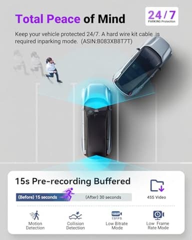 Vantrue S1 Pro Max AI Dash Cam 4K+4K with ADAS, Dual STARVIS 2 Dash cam Front and Rear, 2 Channel HDR Dashcam, PlatePix Night Vision, 5G WiFi, Voice Control, GPS, 24H Buffered Parking Mode, 1TB Max - Image 5