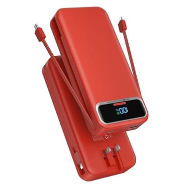 Portable Charger Power Bank with Built in Cables and AC Wall Plug,PD20W&SCP22.5W USB-C Super Fast Charging,20000mAh Travel Phone Charging,LED Display Battery Pack Compatible All iPhone Samsung etc - Image 9