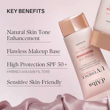 d'alba Piedmont Waterfull Tone-Up Sunscreen Serum BROAD SPECTRUM SPF 50 + Korean Sunscreen for Face, All Skin Tones, Sweat Proof Formula (1.69 fl.oz.) - Image 6