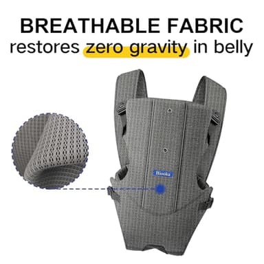 Baby Carrier, Baby Carrier Newborn to Toddler, Ergonomic Newborn Carrier, Easily Adjustable Toddler Carrier, Lightweight Infant Carrier (Mesh,Grey) - Image 2