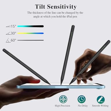 Stylus Pen for iPad11&10thGen,14Mins Faster Charge, with Pencil Holder,Palm Rejection, Tilt Sensitivity, for iPad Air11&13-inch(M3/M2), iPad Pro 11&13-inch (M4),iPad 6-11th,iPad Pro 11/12.9 inch - Image 7