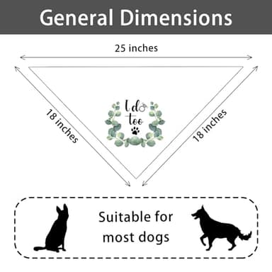 I Do Too Wedding Dog Bandana - Bridal Party Engagement Photo Prop Pet Scarf Accessory - White Wedding Bandana for Dog Lovers Owner Gift - Image 2