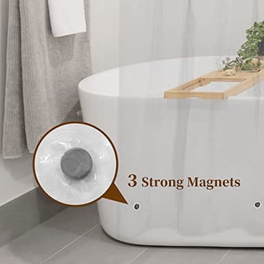 Barossa Design Plastic Shower Liner Clear - Premium PEVA Shower Curtain Liner with Rustproof Grommets and 3 Magnets, Waterproof Cute Lightweight Standard Size Bathroom Curtains - Clear - Image 8