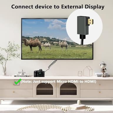 GELRHONR Coiled Micro HDMI to HDMI Cable 8k, Short Micro HDMI Cable Male to Male Spring Flexible Slim Cord 48Gbps High Speed Support 3D 8K@60Hz, for Camera Video Capture Card,TV (Left Angle) - Image 4