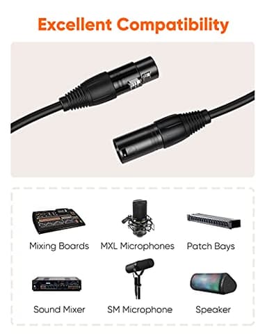 CableCreation XLR Cable, 30FT XLR Male to Female 3PIN Balanced Professional Microphone Cable for Recording Applications,Mixers,Speaker Systems, and Other XLR Audio Equipments.Black - Image 6