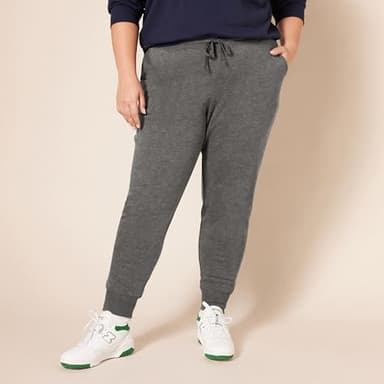 Amazon Essentials Women's Fleece Jogger Sweatpant (Available in Plus Size), Charcoal Heather, Small - Image 5
