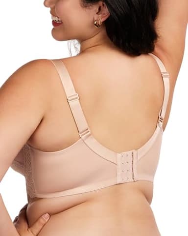 HSIA Minimizer Bras for Women Large Bust Full Coverage Lace Plus Size Bra - Mermaid Scales Light Pink - Image 3