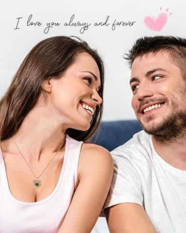 S925 Sterling Silver Necklace for Women, Jewelry for Mom, Birthday Gifts for Wife, Girlfriend Anniversary Necklaces, Daughter Heart Love Jewel, Gift for Her, Aug - Image 2