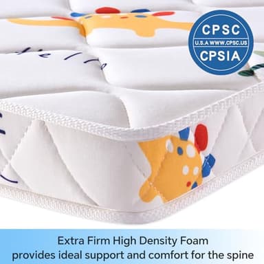 Lillibearas Pack and Play Mattress 38" x 26" x 1.5", Firm Support and Comfort Foam, Soft Playard Mattress for Babies and Toddlers, Baby Essentials Items - Image 3