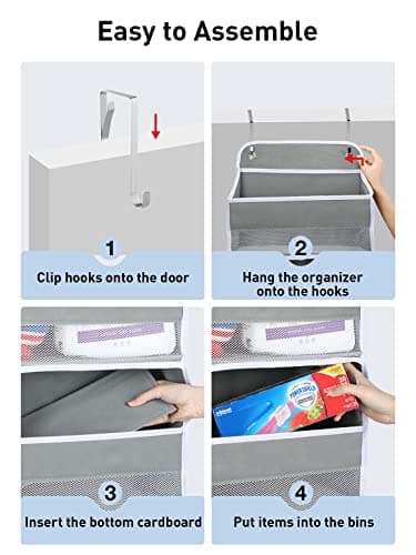Yecaye 1 Pack Over the Door Organizer, 35.2lbs Load Toy Stuffed Animal Storage, Swing-proof Hanging Bathroom Organizers and Storage for Nursery Newborn Baby Essential Stuff Dorm Room Essentials - Image 8