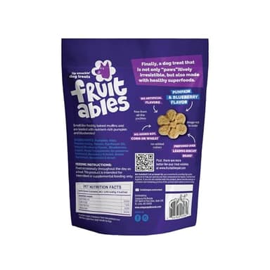Fruitables Baked Dog Treats, Healthy Pumpkin Treat for Dogs, Low Calorie & Delicious, No Wheat, Corn or Soy, Made in the USA, Pumpkin and Blueberry Flavor, 12oz - Image 10