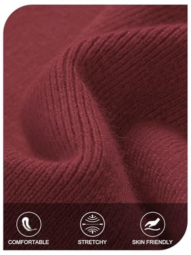 MEROKEETY Women's Fall Off Shoulder Bodycon Sweater Dress 2025 Formal Long Sleeve Elegant Club Party Midi Maxi Dresses, Burgundy, X-Large - Image 5