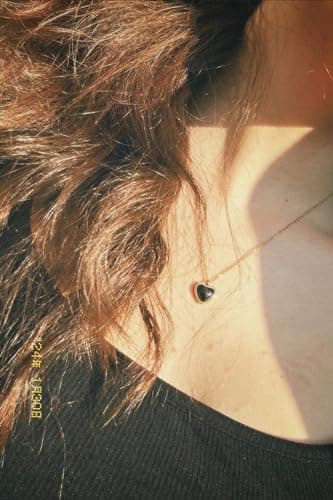 SmileBelle Black Heart Necklace for Women, Gothic Black Necklaces Black Tourmaline Necklace as Birthday Gifts for Her, Black Handmade Jewelry Silver Heart Pendant Necklace for Teen as Tendy Jewelry - Image 8