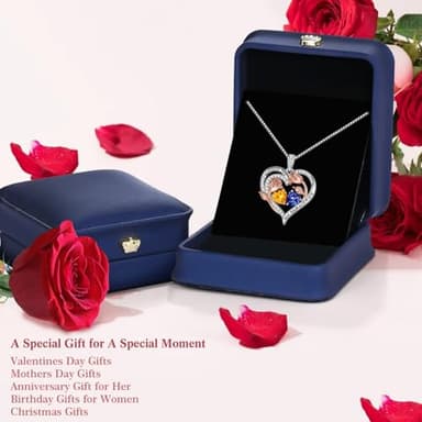 Iefil Anniversary Women Gifts - Romantic Gifts for Her, Anniversary Birthday Day Gift for Her, February October Birthstone Necklace, Amethyst Sapphire Jewelry, Rose Heart Necklace - Image 7