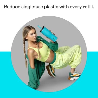 Corkcicle Go Cup XL - Leak-Proof Travel Tumbler - Triple Insulated Stainless Steel Water Bottle - Easy-Carry Handle - Summer Drinkware Gift - Keeps Drinks Ice Cold - 30 oz - Capri Blue - Image 6