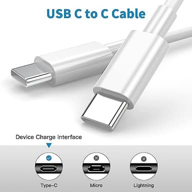 USB C to USB C Charging Cable for Apple iPhone 17/16/15 Charger Fast 6ft Long USBC to USB-C Power Cord for iPhone 17/16 Pro/Pro Max/Air, MacBook Air 13 inch/IPad Pro/Air/10th/4/5 Type C 2Pack 6 ft 60W - Image 3