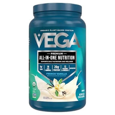 Vega Organic All-in-One Vegan Protein Powder, French Vanilla -Superfood Ingredients, Vitamins for Immunity Support, Keto Friendly, Pea Protein for Women & Men, 1.5 lbs (Pack of 1) - Image 1