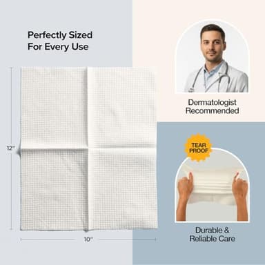 Face Towels - Ultra Soft and Thick Disposable Face Towelettes for Women - Biodegradable Facial Towels for Sensitive Skin - Face Cleansing, Makeup Removal, 10x12 Extra Large - 50 Pack - Image 6