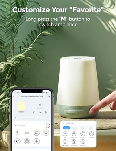 Baby Sound Machine, Momcozy White Noise Machine for Baby Sleeping with Night Light, Toddler Sleep Trainer with 34 Soothing Sounds, Timer, App Remote Control, Personal Sleep Routine(Green) - Image 3