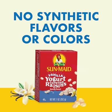 Sun-Maid Vanilla Yogurt Coated Raisins - (6 Pack) 1 oz Snack-Size Box - Yogurt Covered Dried Fruit for Lunches and Back To School Snacks - Image 5