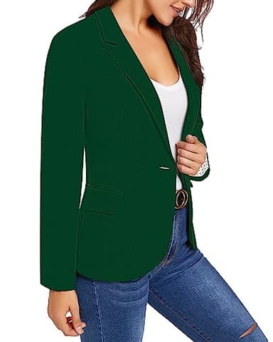 LookbookStore Womens Blazer Casual Blazer for Women Summer for Women Lightweight Business Casual Jacket Verdant Green Size M Size 8 10 - Image 5