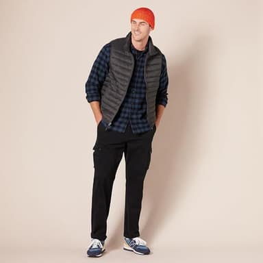 Amazon Essentials Men's Flannel Shirts Long Sleeve, Slim-Fit Button Down Plaid, Black Blue Buffalo Plaid, X-Small - Image 8
