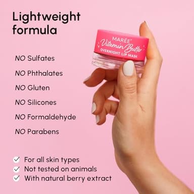 MAREE Lip Moisturizer Sleeping Mask Overnight - Moisturizing Lips Butter Balm with Hyaluronic Acid - For Very Dry Lips Care - Hidratante de Labios Care Products - Image 10