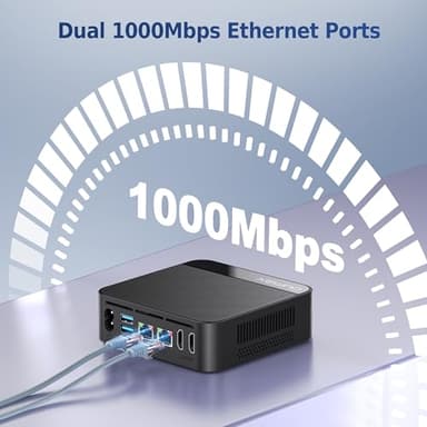 OUMAX Mini PC,Twin Lake N150(Turbo 3.6Hz) 16GB DDR4 500GB M.2 SSD Dual LAN, Desktop Mini Computer 4K Dual HDMI Display, Wifi5, BT5.0, Built-in 45W Power Supply - Image 4