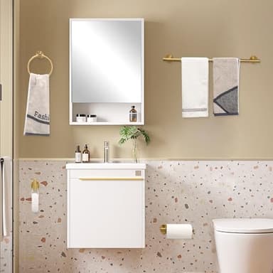 Ntipox Brushed Gold Bathroom Hardware Accessories Set 5 Piece, Stainless Steel Bath Towel Bar Set 24 Inch,Toilet Paper Holder,Towel Ring Holder,Towel Rack Set,Gold Bathroom Accessories Kit - Image 2