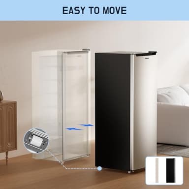 Upstreman 7.0 Cu.Ft Upright Freezer, Large Capacity Garage Ready Deep Freezers with 5 Adjustable Shelves, Convertible Refrigerator/Freezer, Reversible Door for Home, Basement, Apartment (Stainless) - Image 7