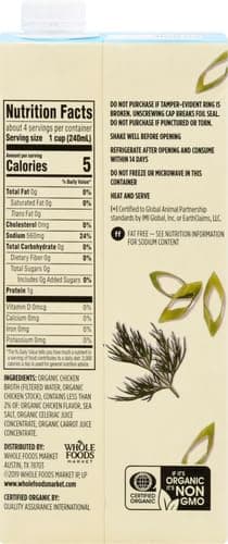 365 by Whole Foods Market, Organic Chicken Broth, 32 Fl Oz - Image 2