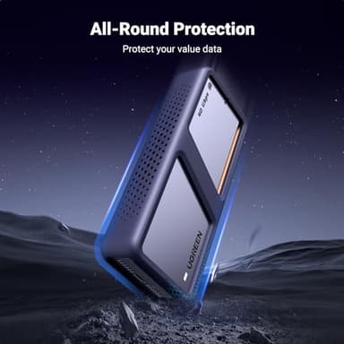 UGREEN 40Gbps M.2 NVMe Enclosure with Cooling Fan, Anti-Drop SSD Enclosure for MacBook, Aluminum M.2 Enclosure Support M/B+M Key Size 2280/2260/2242/2230 Compatible with Thunderbolt 3/4/USB4/3.2/3.1 - Image 7