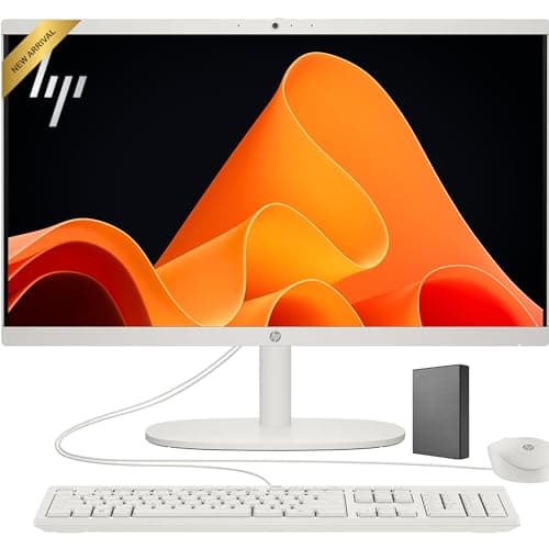 HP 22" All-in-One Desktop PC • Full HD Display • 16GB RAM • 1TB Storage (512GB SSD and 512GB External) • Intel Ultra-efficient Processor • Type-C • Mouse and Keyboard Included • Windows 11 Pro - Image 1