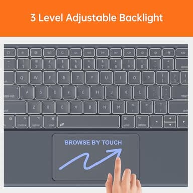 Case with Keyboard for iPad 10th Generation & 11th (A16, 2025): Bluetooth Wireless Detachable Magnetic Stand Rechargeable Keyboard with Folio Slim Compact Removable Cover with Trackpad, White Backlit - Image 8