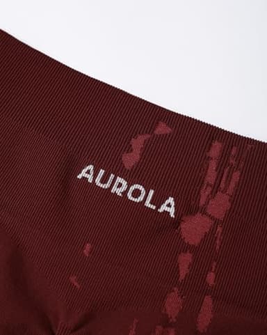 AUROLA Serpent Seamless Scrunch Workout Shorts for Women,Tummy Control Squat Proof Ribbed Thick Active Gym Short,Burgundy,XL - Image 5