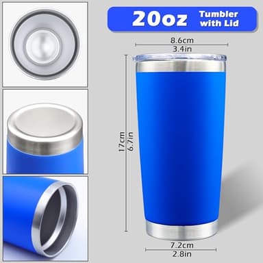 AIANJI 20oz Tumbler Bulk Stainless Steel Tumblers with Lid Vacuum Insulated Double Wall Travel Coffee Mug Powder Coated Tumbler Cup for Hot and Cold Drinks(Dark Blue, 12 pack) - Image 5