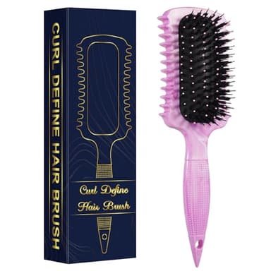 Curl Defining Brush, Curly Hair Brush Products for Effortlessly Detangling Shaping and Styling Women's Men's Curls on All Wet or Dry Hair Types, Reduces Frizz (Marble Purple) - Image 1