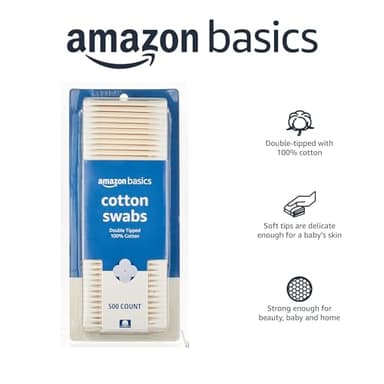 Amazon Basics Cotton Swabs for Personal Hygiene and Baby Care, 500 Count, 1 Pack - Image 3