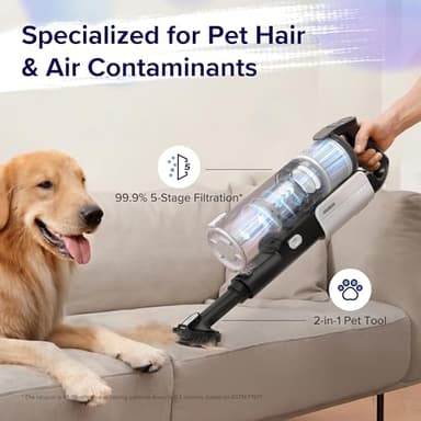 LEVOIT Cordless Vacuum Cleaner, Stick Vac with Tangle-Resistant Design, Up to 50 Minutes, Powerful Suction, Rechargeable, Lightweight, and Versatile for Carpet, Hard Floor, Pet Hair, LVAC-200 - Image 5
