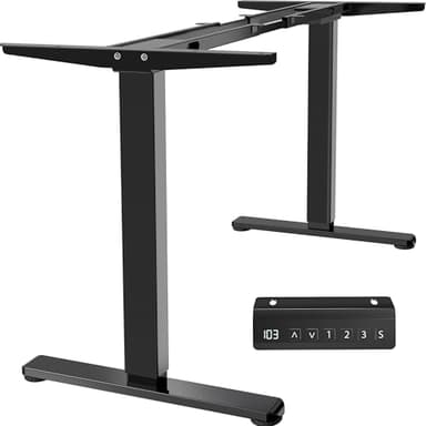 VIVO Heavy Duty Dual Motor Electric Sit Stand Desk Frame, 220 lbs Capacity up to 85" x 43" Tops, Memory Controller Height Adjustable Frame Only, Black, DESK-E-200B - Image 1